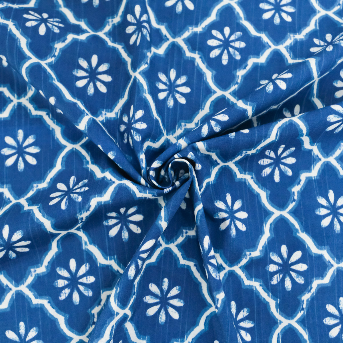Popeline di cotone in stile indiano tradizionale, blu - Maison Klem